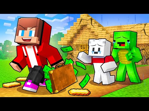 JJ Became RICH and Left His Poor Friends in Minecraft - Maizen