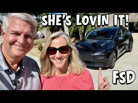Proud Wife’s First Solo Tesla Model Y FSD Drive – 45 Minutes Hands Off The WHOLE Time!