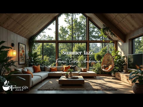 Summer Morning Jazz in Forest - Cozy Living Room Ambience for Focusing on Work and Study