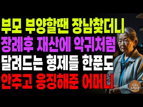 "지금처럼 계속 신경끄고 사세요." 부모 부양할땐 모르쇠, 돌아가시니 재산에 악귀처럼 달려드는 시집식구들에게 복수한 어머니 | 노후 | 사연라디오 | 오디오북 | 시니어이야기