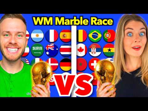 Fußball WM Marble Race BATTLE: Fabi vs Leni! 🤣 (extrem spannend!!)
