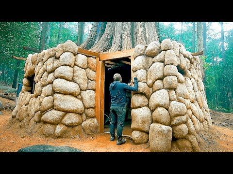 Man Builds Amazing Shelter Inside a Giant Tree | Start to Finish by @norusarubushcraft
