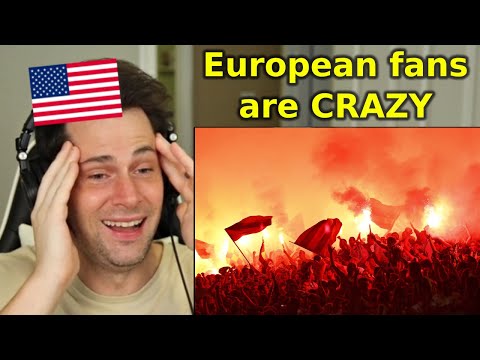 American Reacts to Football Fans and Atmosphere USA vs EUROPE
