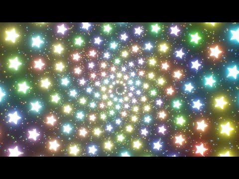 Abstract Swirling Sparkling Star Shape Patterns Rotating In Space 4K VJ Loop Motion Background