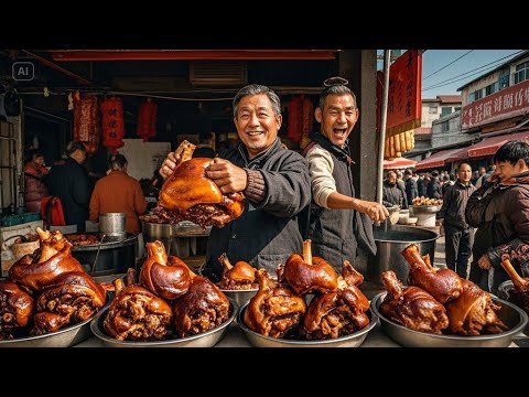 385. The elder brother in a Shandong village has been selling the pork肘 steamed in a pot for five g