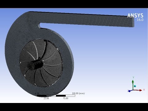A centrifugal fan simulation in Ansys Fluent sliding mesh, periodic interfaces BladeGen Fluent , FFT