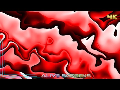 Red Flowing Relaxing Abstract Liquid Background 4K UHD TV Screen Visual