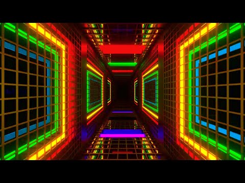 🌈 4K Screensaver – Multicolored Neon Digital Corridor | Futuristic Loop (No Sound)