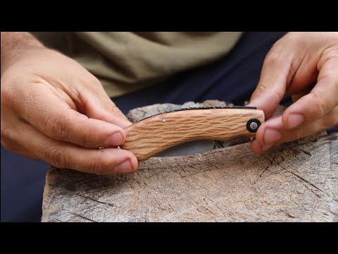 Manufacturing of a handmade oak knife with spring steel
