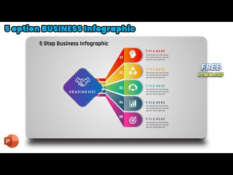 94.Free PowerPoint - 5 Option Business Infographic Template | Design Template | Office 365