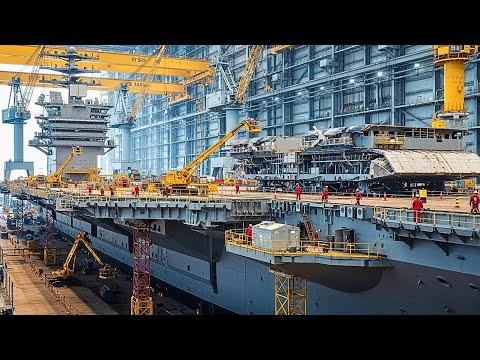 Inside the USS Gerald R.Ford Factory: Building the World’s Most Advanced Supercarrier (Full Process)