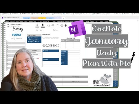 2024 OneNote Digital January Daily Planner Page Creation