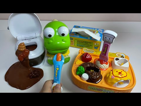 [Toy asmr]Pororo Eating and Slime Potty training Toy ASMR💩🚽뽀로로 밥먹고 배변훈련 장난감 ASMR