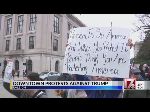 Downtown Raleigh protests against Trump