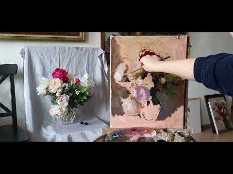 ПИОНЫ. Принцип "От общего к частному" как основа живописи.