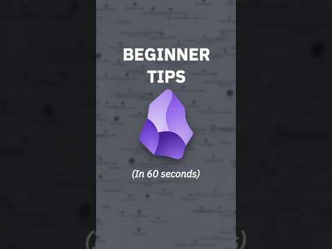 OBSIDIAN BASICS for BEGINNERS (in 60 Sec.)