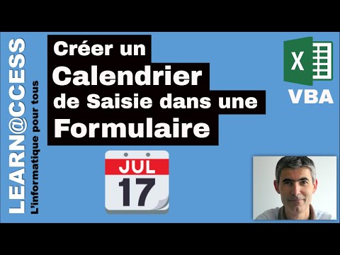 VBA Excel -  Comment utiliser un Calendrier de saisie sous la forme d'un formulaire
