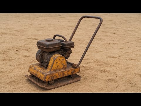 Complete Restoration of a Rusty Sand Compactor Left Damaged and Abandoned for Many Years