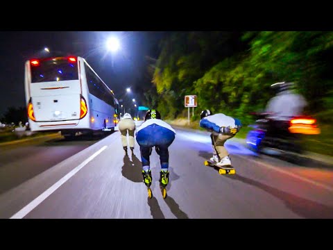 Skater VS Bladers Raw Run (95 KMH)