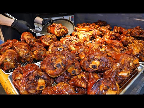 This restaurant cooks 1,000 Pig's Trotters every day! amazing pig feet Dishes / Korean Street Food