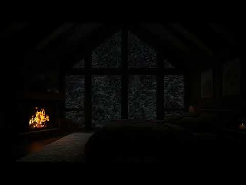 Cozy Rustic Fireplace Ambience | Crackling Fire &Winter Wind | Winter Solstice Beginning of the Year