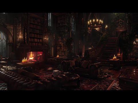 Heavy Rain in the Castle | Fireplace and Thunder | Deep Relaxation, Better Sleep & Meditation Focus