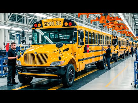 Inside the Blue Bird School Bus Factory: From Steel Frame to Iconic Yellow Bus