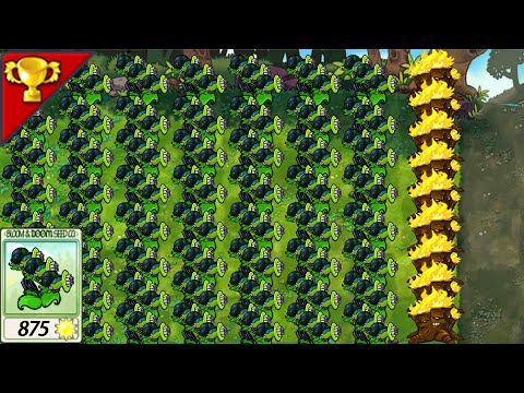 99SuperThreeGatling VS 999Zombies-------Plants vs Zombies