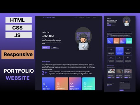 Complete Responsive Website Using HTML CSS | Responsive web design tutorial | Portfolio Website