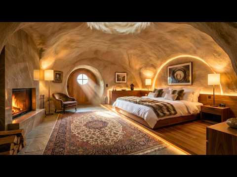 This Man Built a Hidden Shelter Inside the Mountain (ASMR)