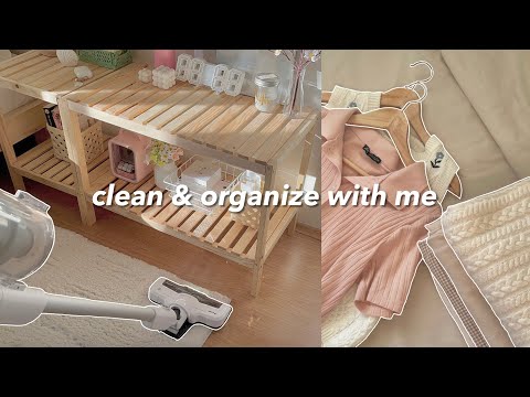 clean & organize my room with me 🧺 | aesthetic and satisfying ✨