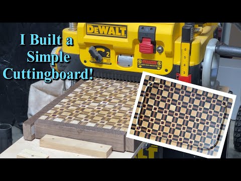 Build a Simple End grain Cutting Board with Walnut, Maple, Cherry and Purpleheart wood