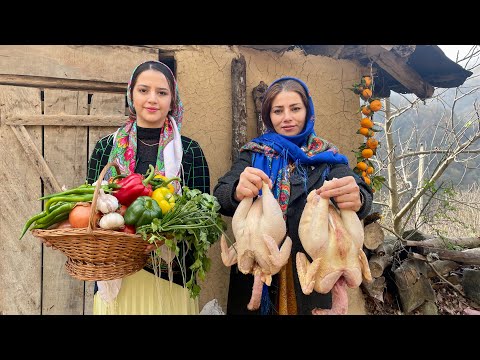 Mix Of Cooking Local Rooster and Chickens Rural Recipes ♡ Delicious Village Recipes