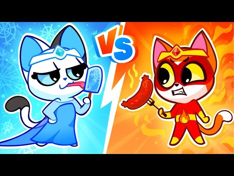 ❄️ Cold Baby VS Hot Baby 🔥 Opposites Challenge for Kids by Purr-Purr Tails 🐾