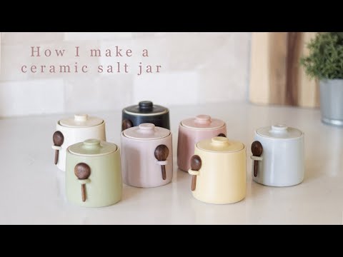 How I make a ceramic salt jar + spice spoon set | The entire pottery process