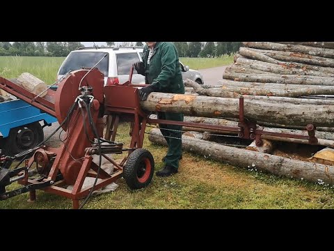 Самодельная пила для дров в работе!Homemade firewood saw in action!