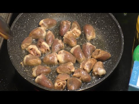 Рецепт ♥ Куриные сердечки ♥ Очень простой и быстрый рецепт ♥ и вкусно