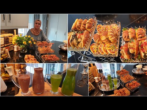 بعجين واحد 💯تشكيلة مملحات ب4حشوات اقتصادية /عصائر صحية وبسيطة