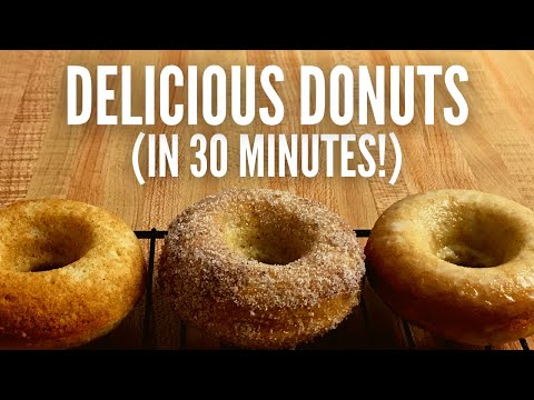 Baked Cake Donuts 3 ways - Easy old fashioned glazed, sugared and plain donuts