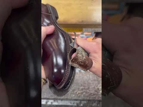 Alden Shell Cordovan Rubber Half Sole Install