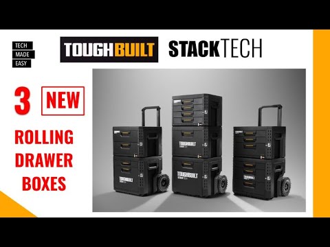 3 ROLLING DRAWER BOXES ToughBuilt StackTech Rolling Drawer Box