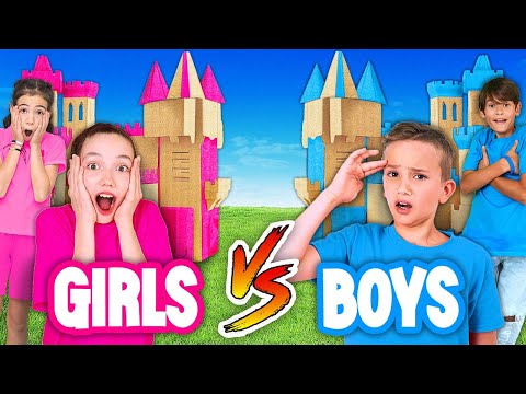 Boys vs. Girls Build the Biggest Box Fort!