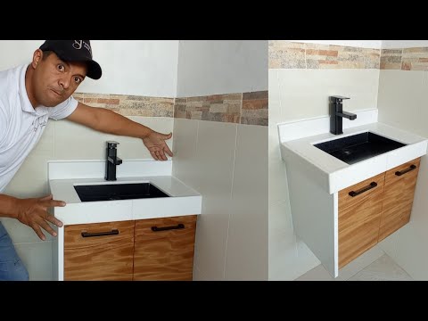 MUEBLE DE BAÑO CON SUPERFICIE SOLIDA #elmueblemoderno