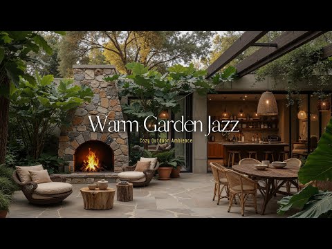 Gentle Jazz Music For Relaxation In Warm Outdoor Garden | Smooth Jazz Ambience For Work and Study