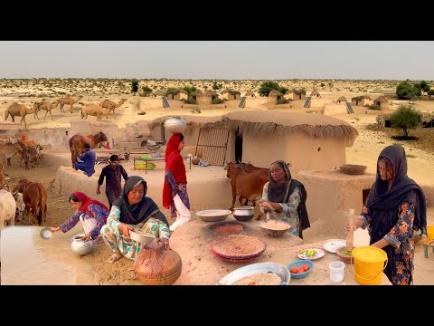 Evening Routine of Village Women in Pakistan Desert | Village Life in Pakistan | Desert Village Food