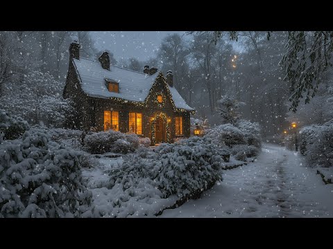 Misty Morning Walk in Cozy Christmas Cottage Village | Dark Winter Academia for Calm, Study
