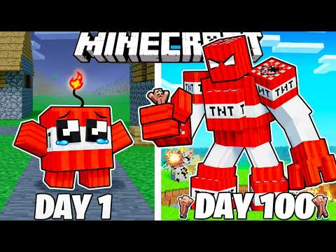 I Survived 100 Days as a TNT GOLEM in Minecraft!