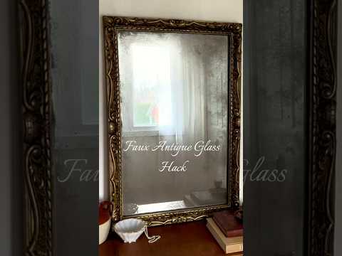 How to Fake Antique Mirror Glass (No Removal!) #vintagedecor