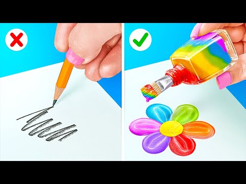 Art Challenge Time 🎨 Colorful Drawing Hacks & Funny Tricks By 123 GO!