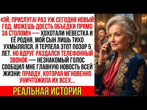 "Прислуга, доедай объедки!" — ржали невестка и сын. 5 лет позора. Но один звонок уничтожил их всех…!